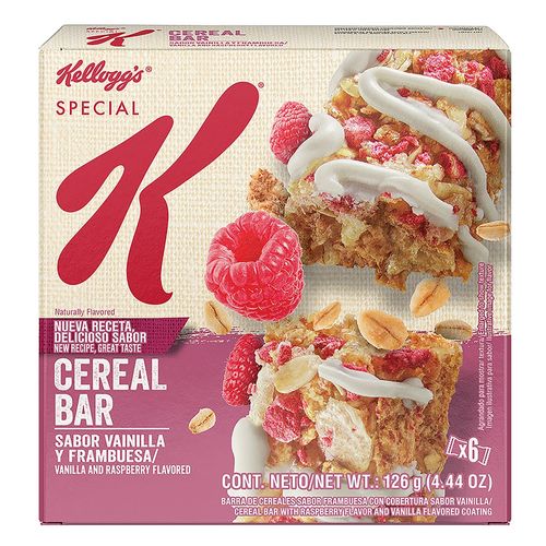Barras de Cereal Kelloggs Special K Vainilla Frambuesa - 126 g