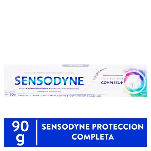 Crema Dental Sensitiva Sensodyne, Protección Completa - 90g