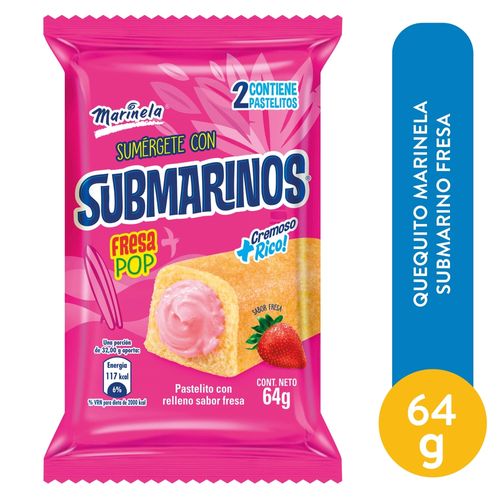 Pastel Marinela Submarino Fresa - 64 g