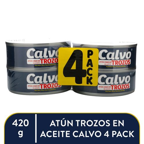 Atun Calvo Trozos Acei Veget 4pack 420gr