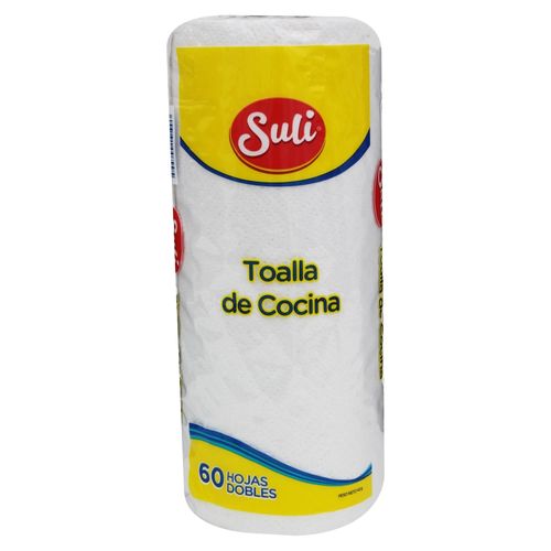 Toalla De Papel Para Cocina Tipo Mayordomo Suli Color Blanca 60 Hojas - 1 Rollo