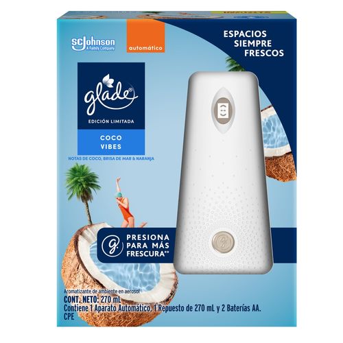Aromatizante Glade Automático Aparato Coco Vibes 270 ml