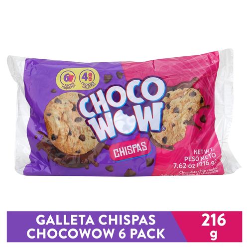 Galleta Chocowow Dulce Chispas 6 Unidades - 216 g