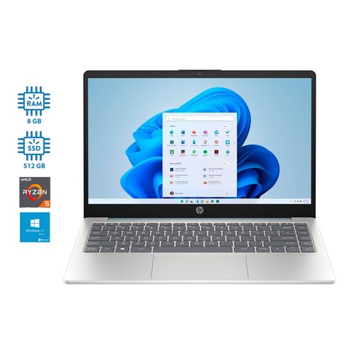 Laptop HP R5 con mouse 8GB RAM y 512GB de almacenamiento
