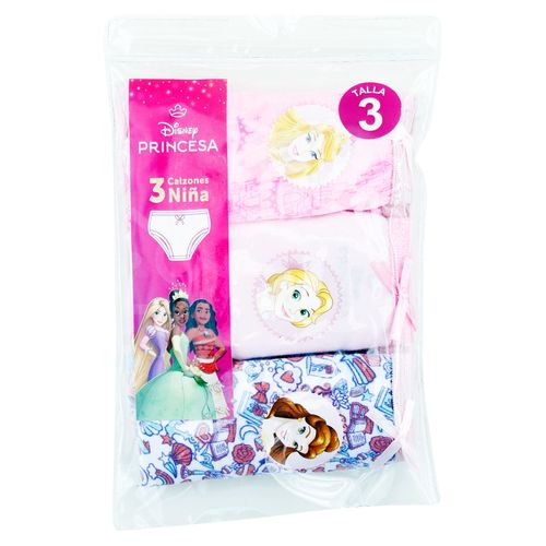 Calzón Princess Para Niña 3 Pack Surtido Color Talla 3 - 8