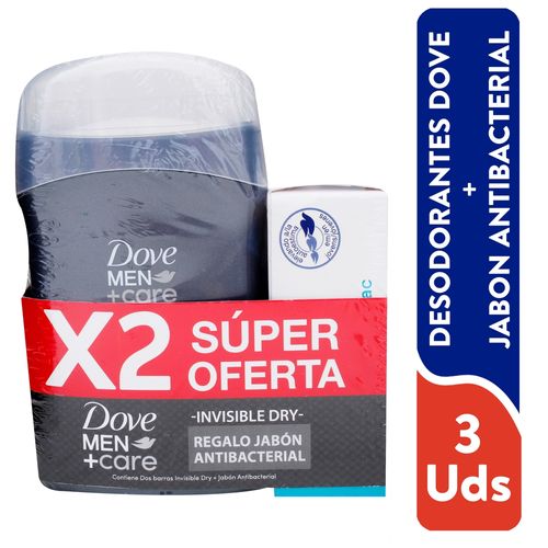 2pack Desod Dove Men Barra Inv Mas Jab
