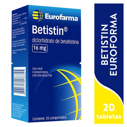 Betistin 16Mg X 20 Comprimidos