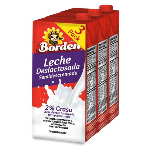 Leche Borden deslactosada descremada 3 pack - 3000 ml