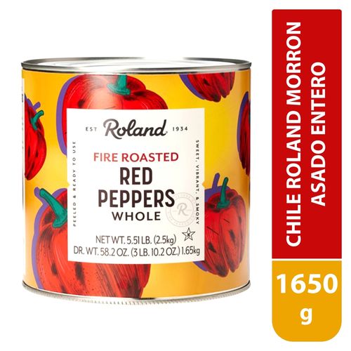 Chile morrón Roland asado y entero - 1650 g