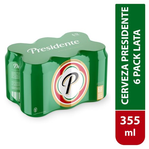 Cerveza Presidente 6 Pack Lata - 355 ml