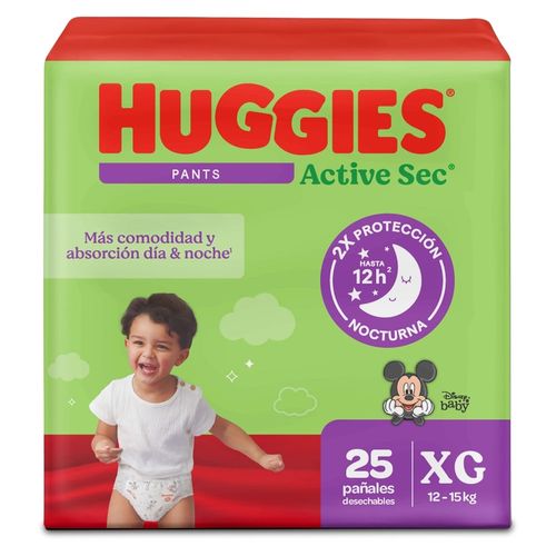 Pañales Huggies Active Sec Pants Etapa 4/XG - 25 Unidades