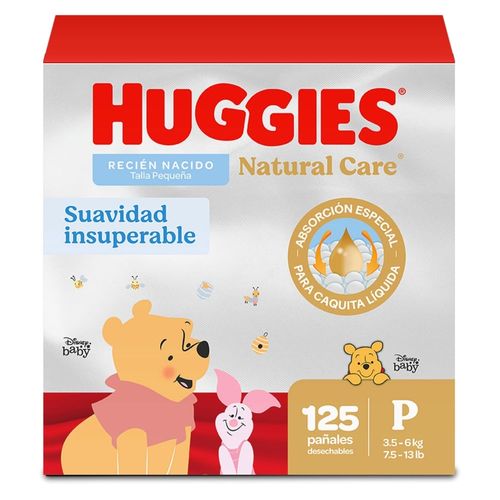 Pañales Huggies Natural Care Etapa 1/P Suavidad Insuperable - 125 uds