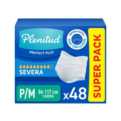 Pañal para adultos Plenitud protect plus talla P/M - 48 Uds