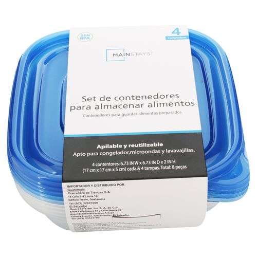 Set Mainstays de hermeticos - 4 Uds