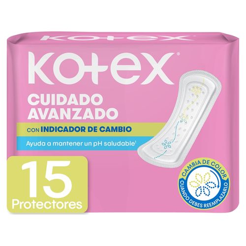 Protectores Diarios Kotex con Indicador de PH - 15 Unidades