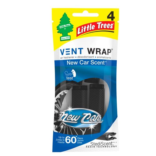 4 pack Aromatizante Little Tree Car Freshner Vent Wrap Para Carro Nuevo - 4 Unidades