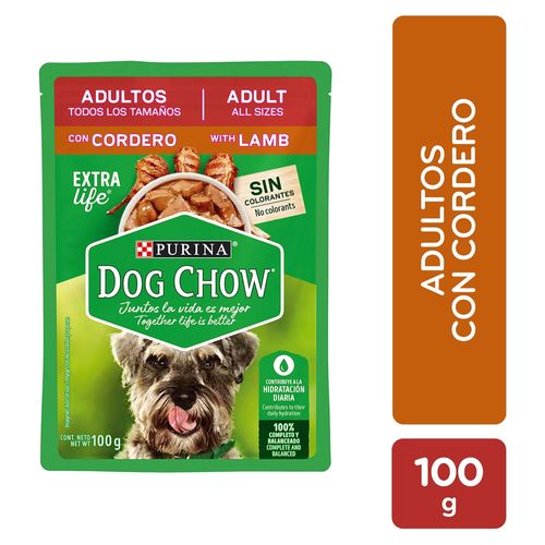 Alimento húmedo Purina Dog Chow para perro adulto todos los tamaños sabor cordero - 100 g