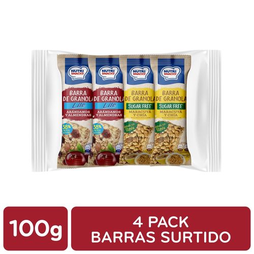 Barras de granola Nutrisnacks surtidas 4 Pack - 100 g