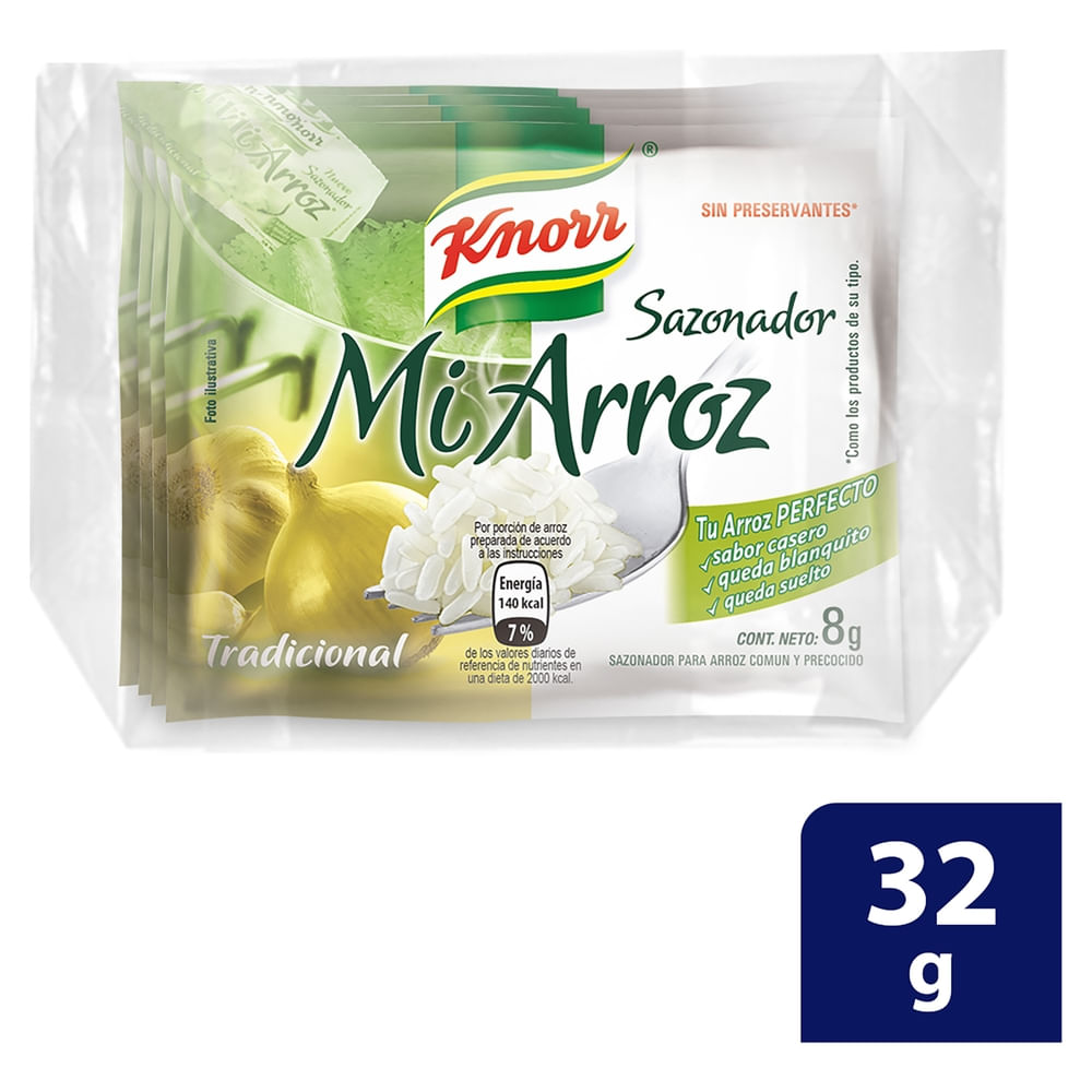 Knorr Sazonador Mi Arroz Pack 4 32 g