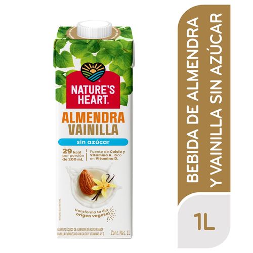 Bebida Nature's Heart de almendra y vainilla sin azúcar - 1000 ml