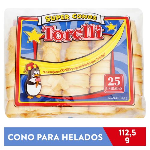 Super conos Torelli crujientes para helados - 25 uds