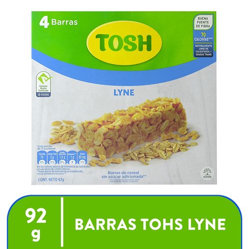 Barra de cereal Tosh lyne 4 Uds - 92 g