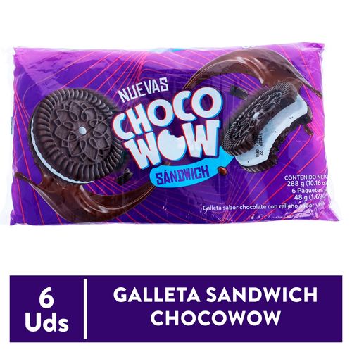 Galleta Chocowow Sándwich Rellena 6 Uds - 288 g