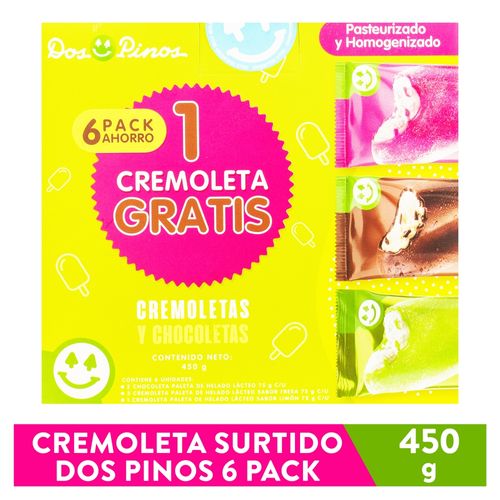 Paletas de helado Dos Pinos sabores surtidos 6 Pack - 450 g