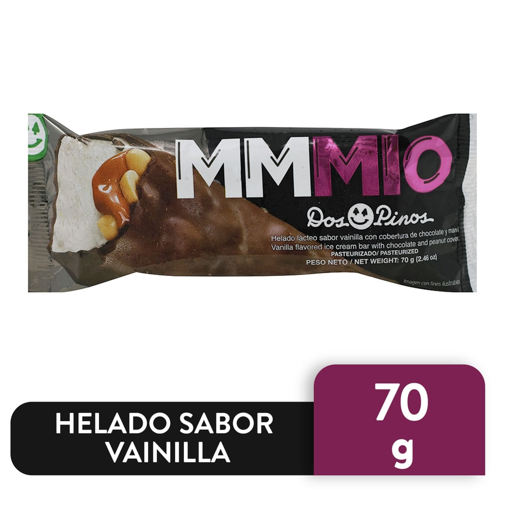 Dos Pinos Helado mmmio vainilla con cobertura de chcolate y maní 70 g