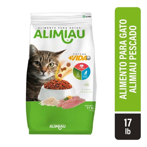 Alimento Alimiau Para Gato Sabor Pescado - 17 lb