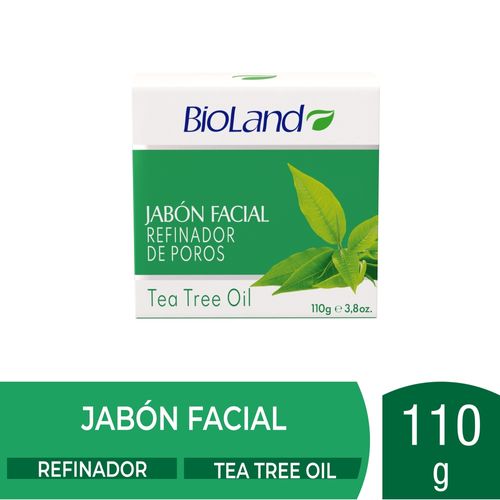 Jabón Facial Refinador de Poros Bioland Barra Tea Tree Oil - 110 g
