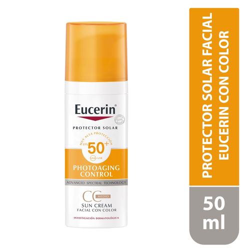 Protector solar facial Eucerin con color FPS 50 crema - 50 ml