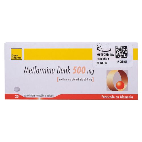 Metformina Denk 500Mg, Precio indicado por unidad