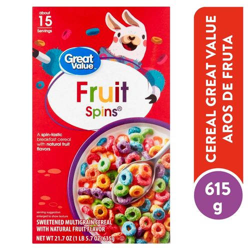 Cereal Great Value Aros De Fruta - 615 g