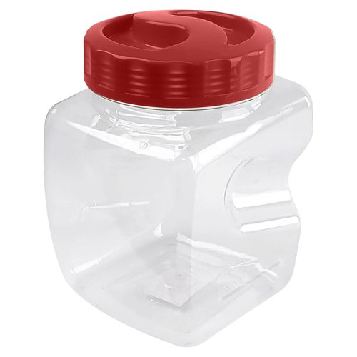 Contenedor Guateplast Cuadrado Clear (2 L) color Rojo - unidad