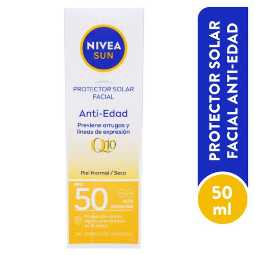 Protector solar facial Nivea sun anti edad  FPS 50 - 50 ml