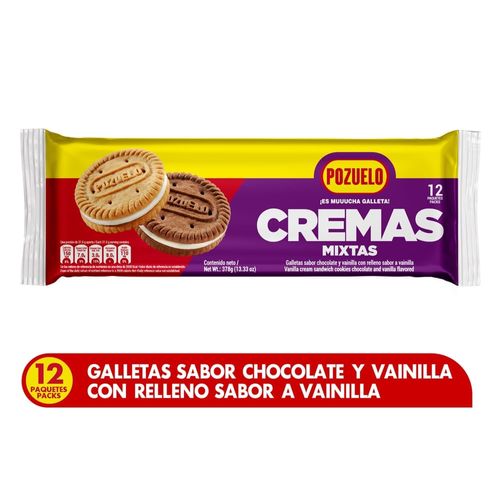 Galletas Pozuelo Cremas Mixtas 12 Pack - 378 g