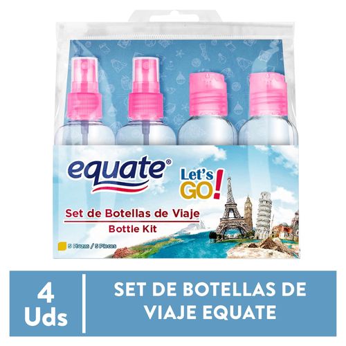 Set Equate Botellas De Viaje 4 Piezas