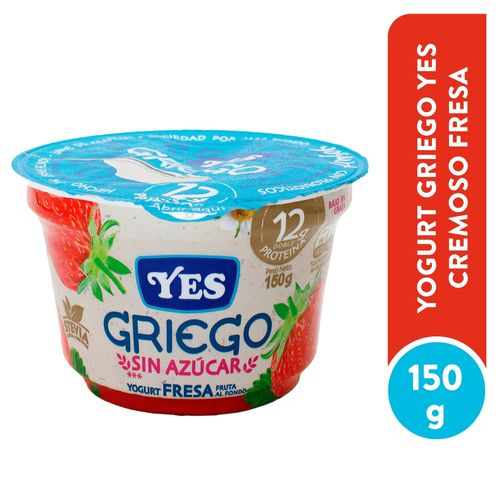 Yogurt Yes Griego Fresa Sin Azúcar - 150 g