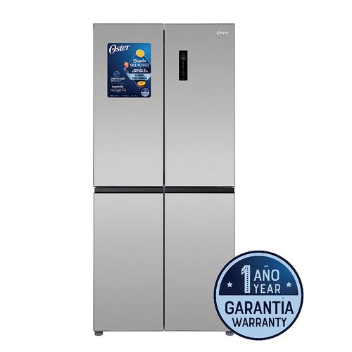 Refrigeradora Multidoor Oster OS-MNFT17SSEI 470Lts (17pc), INVERTER, 4 Puertas, Panel Táctil, Color Silver.