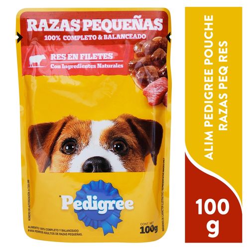 Alimento Pedigree para perro razas pequeñas de res en filete - 100 g
