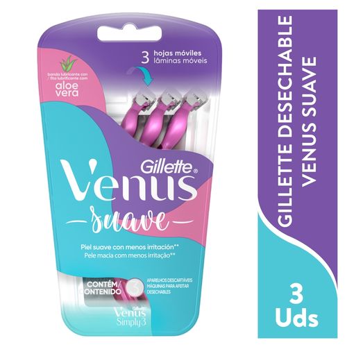 Maquinillas Venus Desechables Suave - 3 Uds