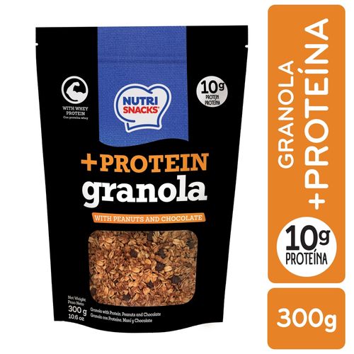 Granola Nutrisnacks + Proteína con chocolate y maní - 300 g