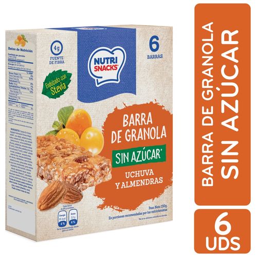 Barras de granola Nutrisnacks sin azúcar con uchuva y almendras 6 Uds - 150 g