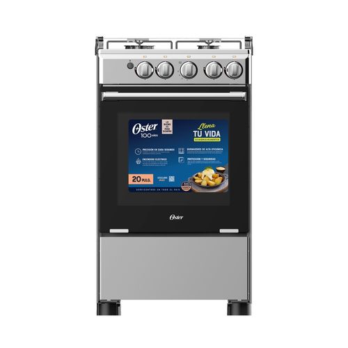 Estufa a Gas Oster OS-GSGMI20IS 20" Color Gris 4 Quemadores