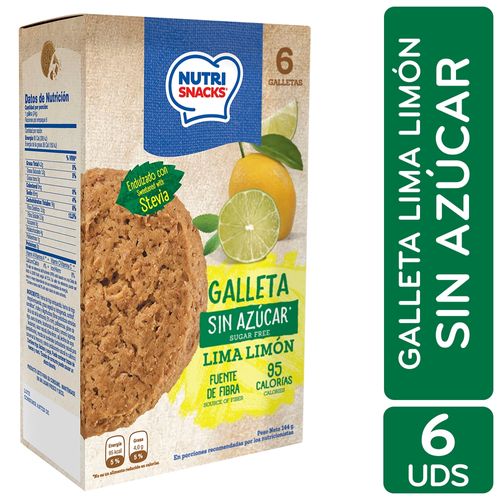 Galletas Nutrisnacks Sin Azúcar Lima Limón 6 Uds - 144 g