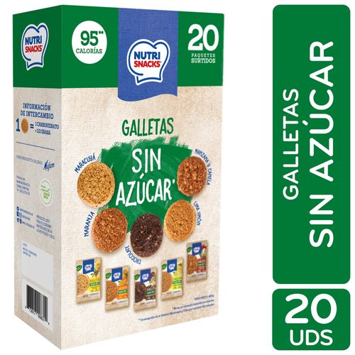Galletas Nutrisnacks Surtidas sin Azúcar 20 paquetes surtidos - 480 g