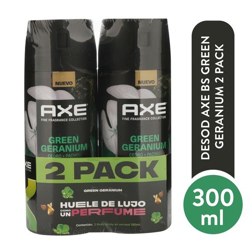2pack Desod Axe Bs Green Geranium 300ml