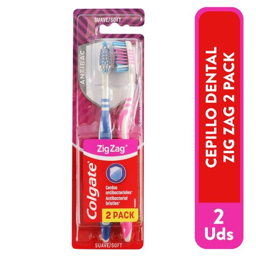 Cepillo Colgate zigzag antibacterial - 2 uds