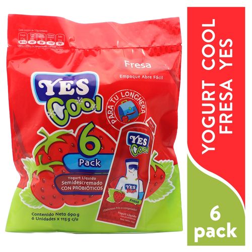 Yogurt líquido Yes Cool fresa 6 pack - 690 g